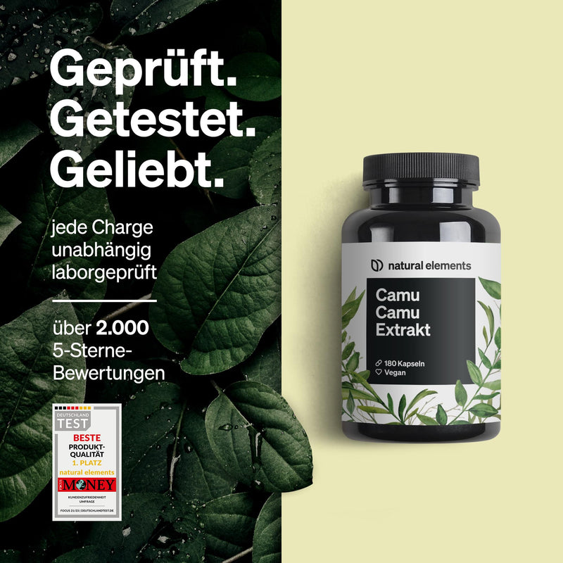 [Australia] - Camu Camu extract capsules - Vitamin C - 180 vegan capsules for 6 months - 500mg Camu-Camu extract per capsule - without unwanted additives, produced in Germany & laboratory tested 