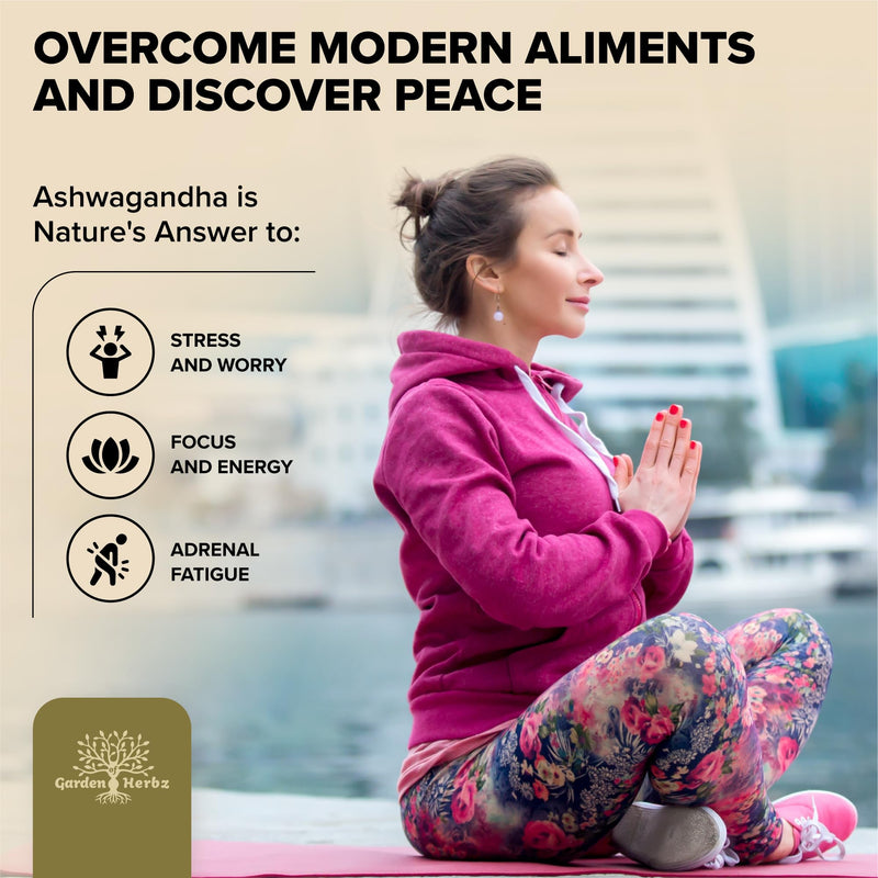 [Australia] - Organic Ashwagandha Root & Irish Sea Moss – 3,600 mg Ashwagandha Supplement with Black Seed Oil, & Burdock Root – Herbal Supplement for Energy, Worry, & Wellness, 60 Caps 60 Count (Pack of 1) 