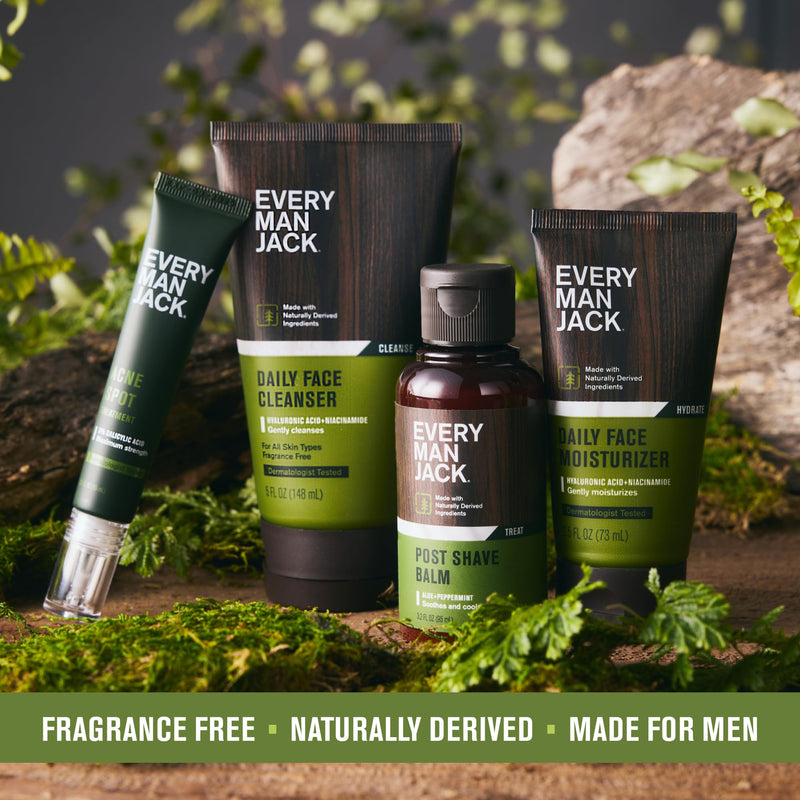 [Australia] - Every Man Jack Men's Post Shave Balm - Calms Irritation, Cools Skin, Hydrates, Absorbs Fast - Made with Naturally Derived Ingredients like Coconut Oil, Aloe Vera, Natural Menthol - 3.2oz - 2 Pack 