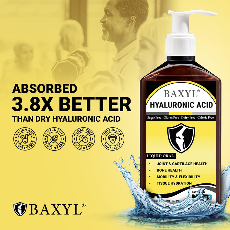 [Australia] - BAXYL - Liquid Hyaluronic Acid for Joint Relief Supplement (Vegan, Gluten-Free, Non-GMO, Patented Oral MHB3) 