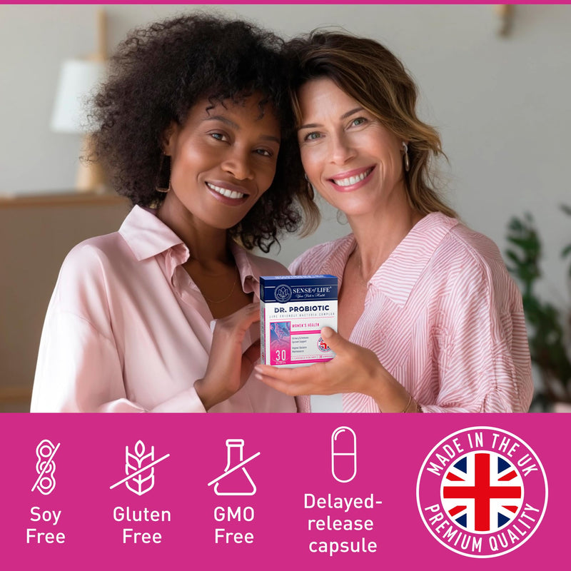 Sense of Life Dr. Probiotic Complex for Women's Health, 30 Capsules – 30 Billion CFU – Probiotics & Prebiotics, D-Mannose & Cranberry - Supports Women's Intimate Flora, Gut & Urinary Health