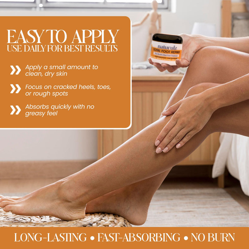 [Australia] - Naturulz Total Foot Repair 4oz – No Junk Foot Cream for Dry, Rough Skin & Cracked Heels, Lightweight & Compact Moisturizer for Feet, Knees, Elbows & Hands, Softens, Repairs & Smooths Cracked Skin 