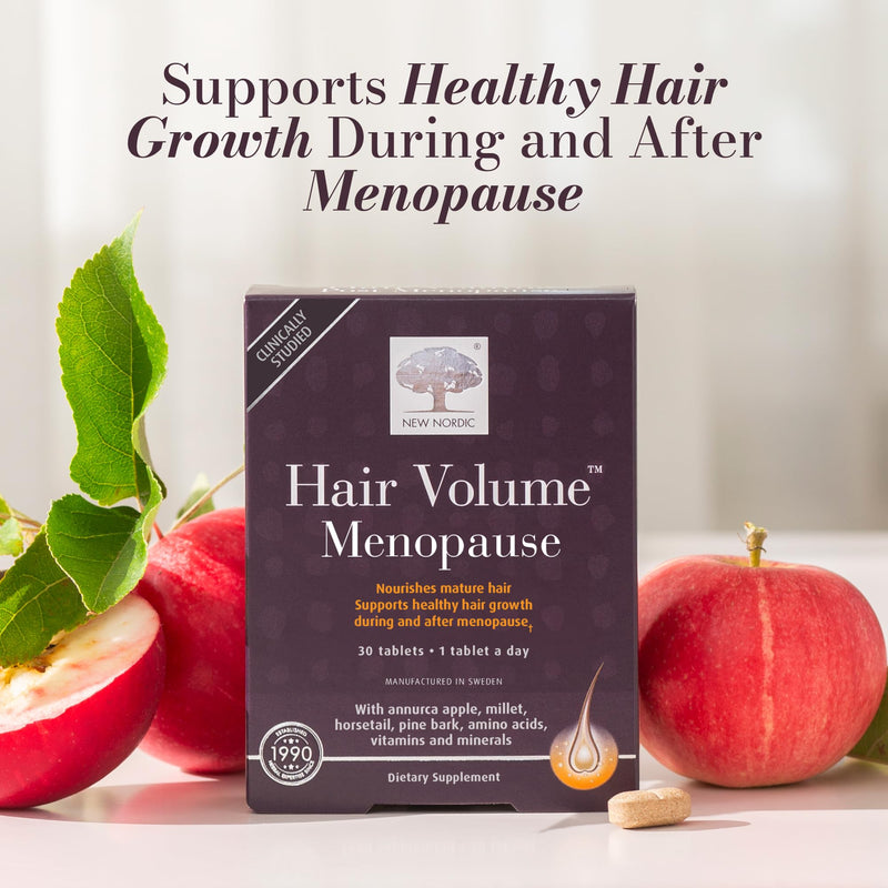 NEW NORDIC | Women's Hair Tablets | Apple Extract & Pine Bark | 30 Count | Daily botanical hair supplement formulated with apple extract and pine bark to integrate easily into your daily routine