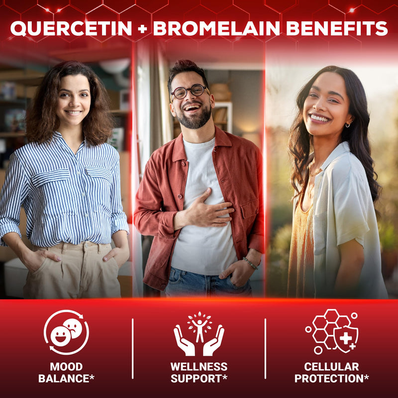 Quercetin with Bromelain Liquid Drops - 8in1 with Vitamin D3, Vitamin C, Zinc, Elderberry, Stinging Nettle, and Black Pepper - Support Immune System - 30ml 1 Fl Oz