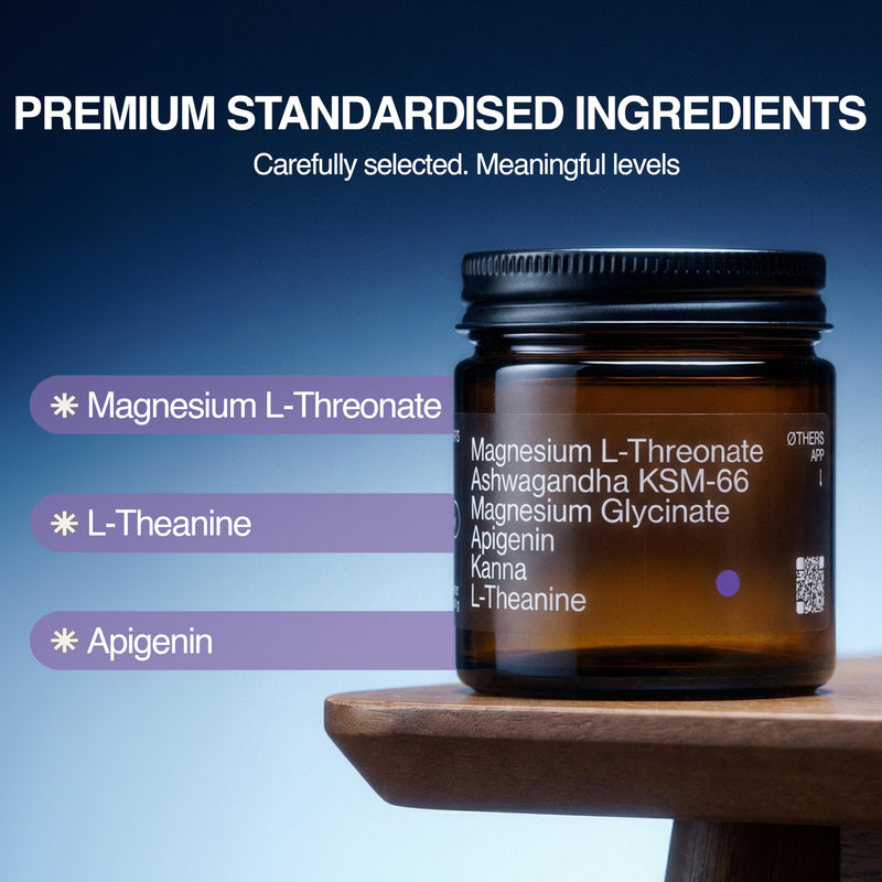 ØTHERS Reset+ Sleep Support 6-in-1 Adaptogenic Supplement | Magnesium L-Threonate, KSM66 Ashwagandha, Apigenin L-Theanine & Kanna | 120 Vegan Micro Tablets | UK Made