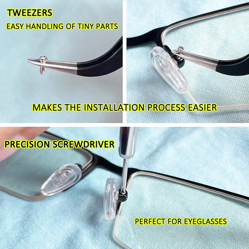 [Australia] - 5-Pairs Silicone Eyeglass Nose Pads, Pressure-Reducing Air Chamber Design | Screw-in Style Glasses Nose Pads Replacement Kit, Anti-Slip & Easy Install, Fit for Most Eyeglasses & Sunglasses 