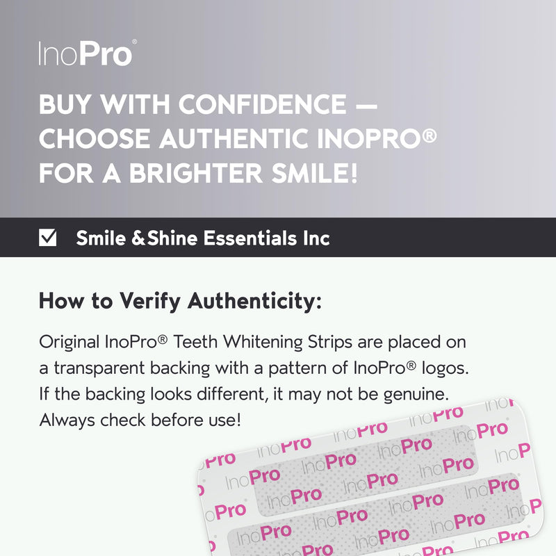 InoPro Natural Teeth Whitening Strips Kit 14 Treatments - Sensitive Teeth Whitener, Peroxide Free with Papain, Bromelain, Coconut Oil, White Strips for Teeth Whitening (28 Strips) 28 Count (Pack of 1)