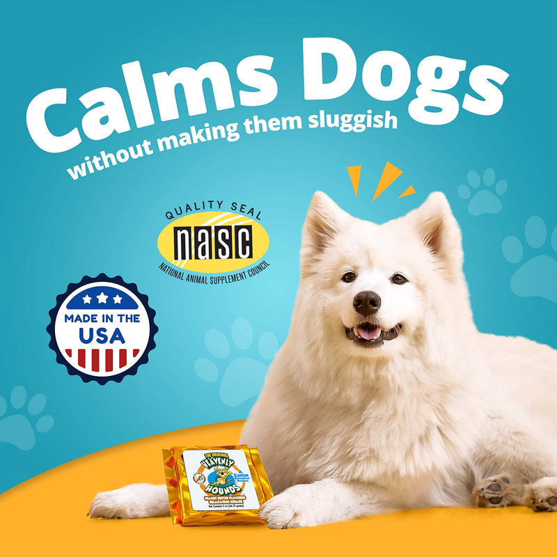 Peanut Butter Chews - Anxiety Relief for Dogs - Natural Ingredients - No Hemp Calming Treats, 2 Oz - Pack of 12 12-pack - PawsPlanet Australia