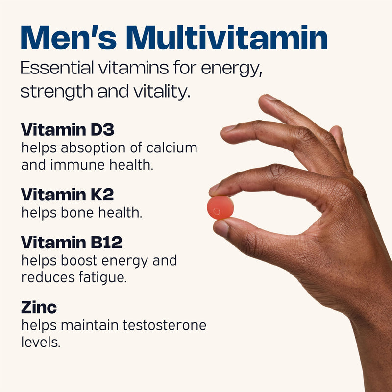 Nutriburst Men’s Multivitamin - Immune System & Mental Performance - Contains 16 Micronutrients; B2, B3, B5, B6, B12, A, C, D - Vegan Sugar Free Supplement - 60 Berry Gummies - 1 Month Supply Men's Multivitamin 60 count (Pack of 1)