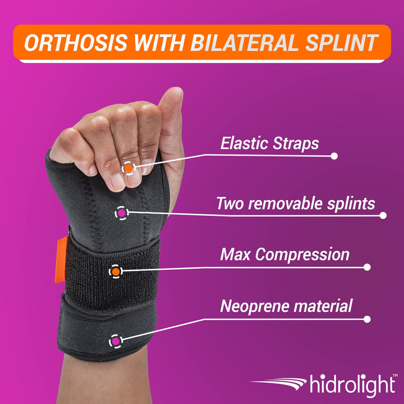 [Australia] - HIDROLIGHT - Wrist Orthosis with Bilateral Splint - Pain Relief Wristbands, Carpal Tunnel Relief - Adjustable, for Tendonitis, Arthritis, Sprains, Wrist Wraps, Non-Slip Grip - Black, Special X-Large 1 