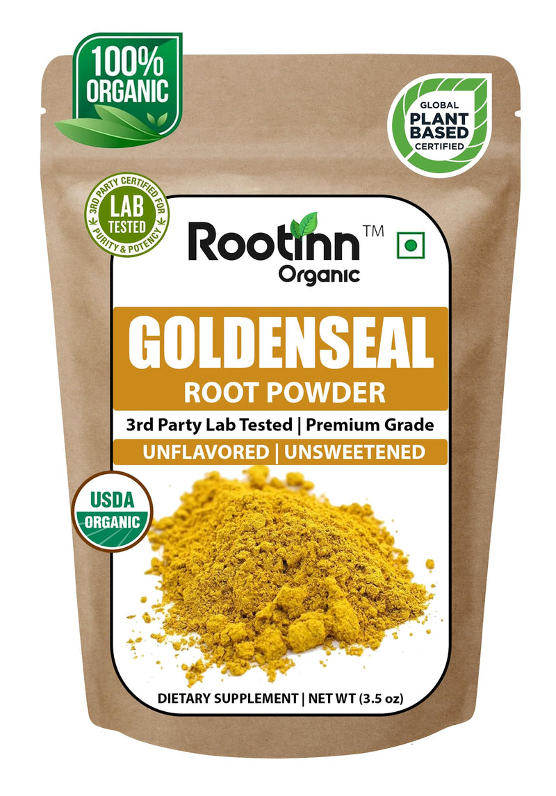 [Australia] - Goldenseal Powder - 3.5 oz, 100 Servings *Lab Tested/USDA Organic* Pure Natural Goldenseal Root Powder Supplement 