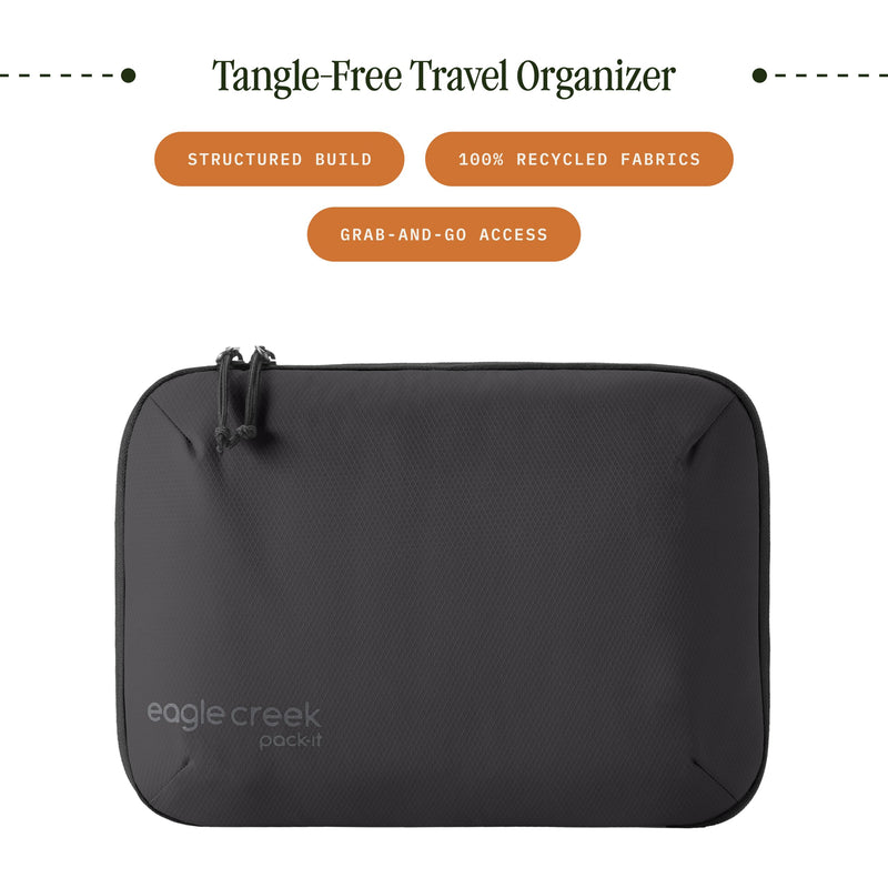Eagle Creek Pack-It E-Tools Organizer Pro, Black | Compact Tech Accessory Pouch with Charging Cord Organizer, Small Tech Accessories Pouch, Travel Essentials