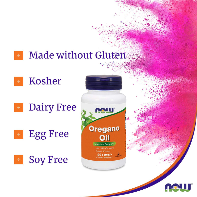 [Australia] - Now Foods Oregano Oil (Minimum 55% Carvacrol) – 181mg, 180 Softgels – High Potency Digestive Support Supplement, Promotes Gut Health, Natural Antibiotic - Kosher - 180 Servings 