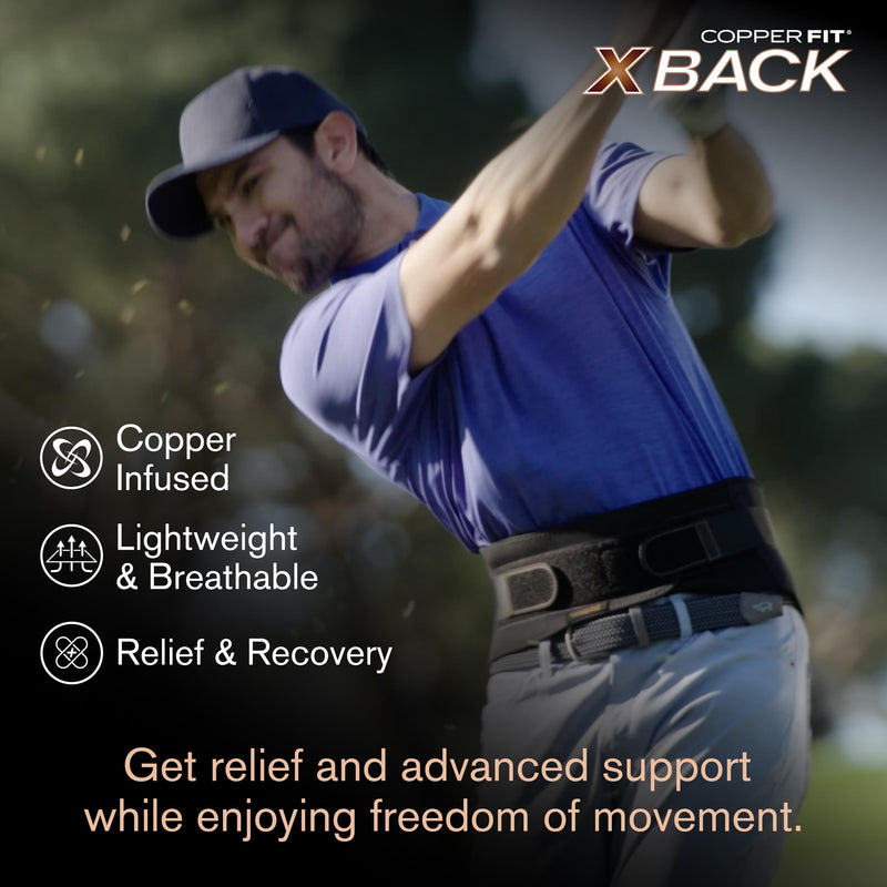 [Australia] - Copper Fit X-Back Brace for Lower Back Pain, Lumbar Support, Herniated Disc, Sciatica, Arthritis – Adjustable, Breathable Design - for Men and Women (Large/XLarge) Large/XLarge (34"-48") 