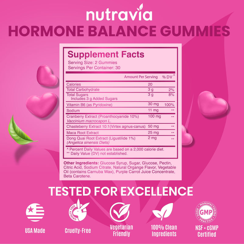 [Australia] - Hormone Balance For Women Gummies + PMS Relief Supplement - Supports Mood Swings, Clear Skin, Reduced Cramps and Bloating - Hormonal PMS Gummies PCOS Vitamin with Cranberry, Dong Quai (60 Gummies) 