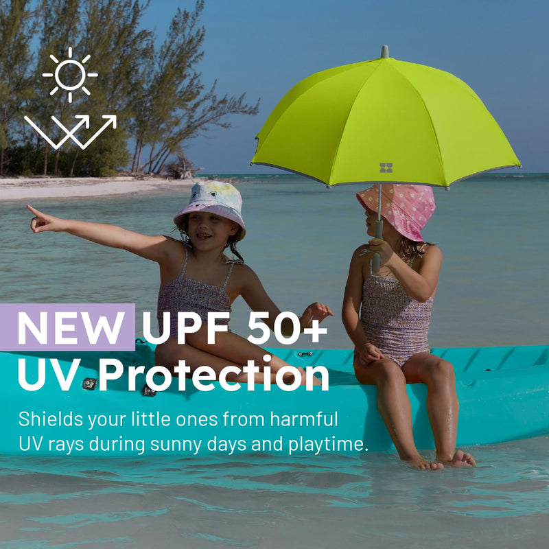 Weatherman Umbrella for Kids - Kids Umbrella Girls Boys Toddlers Child - Soft Edges, Pinch-Proof, Comfortable Grip Design - Lightweight, Stick, Durable Travel Kids Outdoor Umbrella Going to School, Park & Beach Neon Yellow