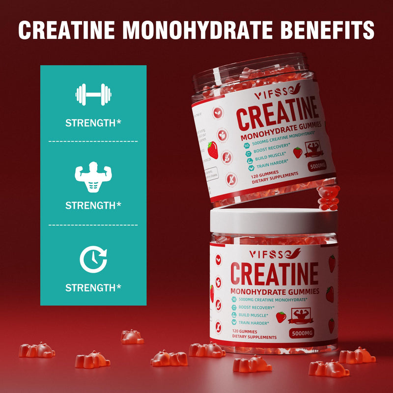 [Australia] - Creatine Monohydrate Gummies 5 g for Men & Women, 120 Sugar Free Gummies with 200 Mg Magnesium Glycinate, 200 Mg L-Threonate for Muscle Support, Energy Boost 120 Count (Pack of 1) 