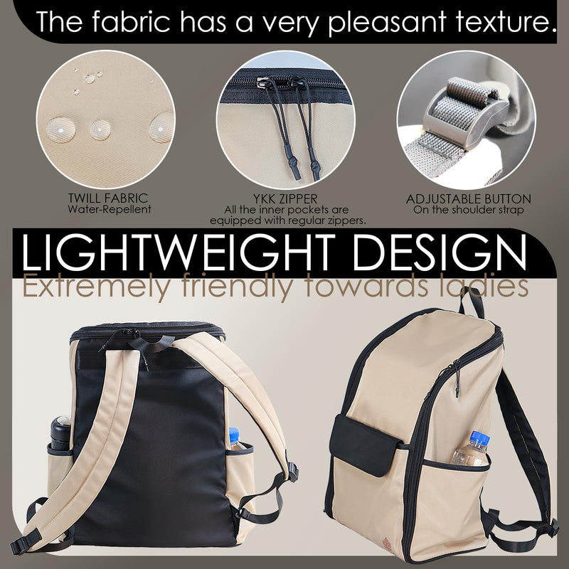 Travel Laptop Backpack Large Hanging Toiletry Organizer Water-Repellent Hygiene Bag (Khaki+) Khaki+