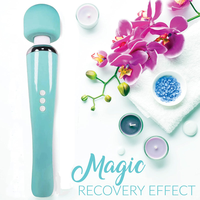 Therapeutic Cordless Massager - Powerful Massage Tool Handheld 8 Speeds 20 Patterns - Rechargeable Hand Massagers for Sore Muscles - Hand Held Massage Tool for Neck & Back Aquamarine