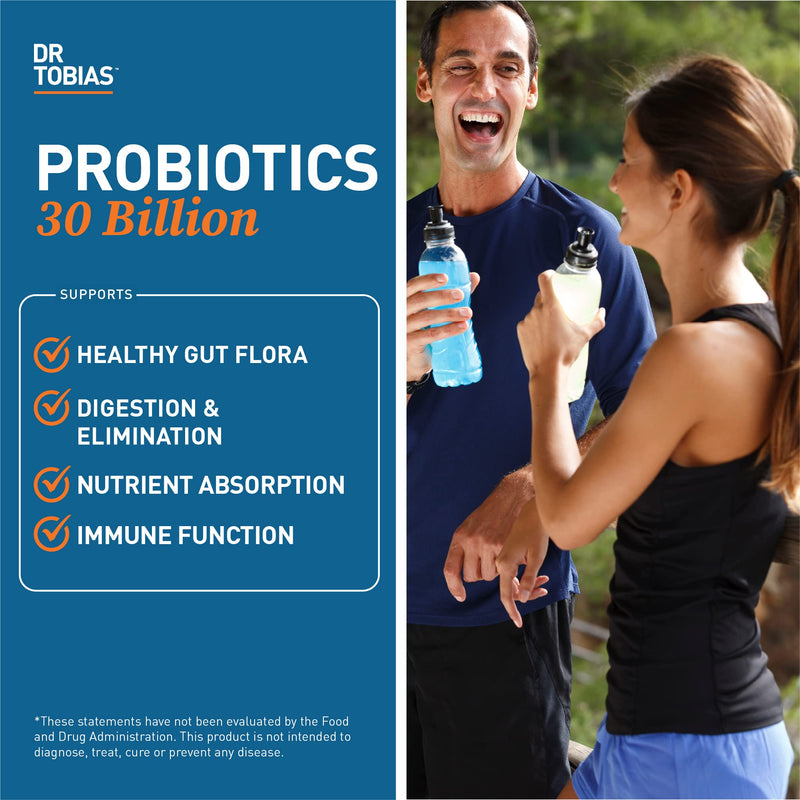 Dr. Tobias Probiotics 30 Billion & Prebiotics Supporting Digestion & Gut Health