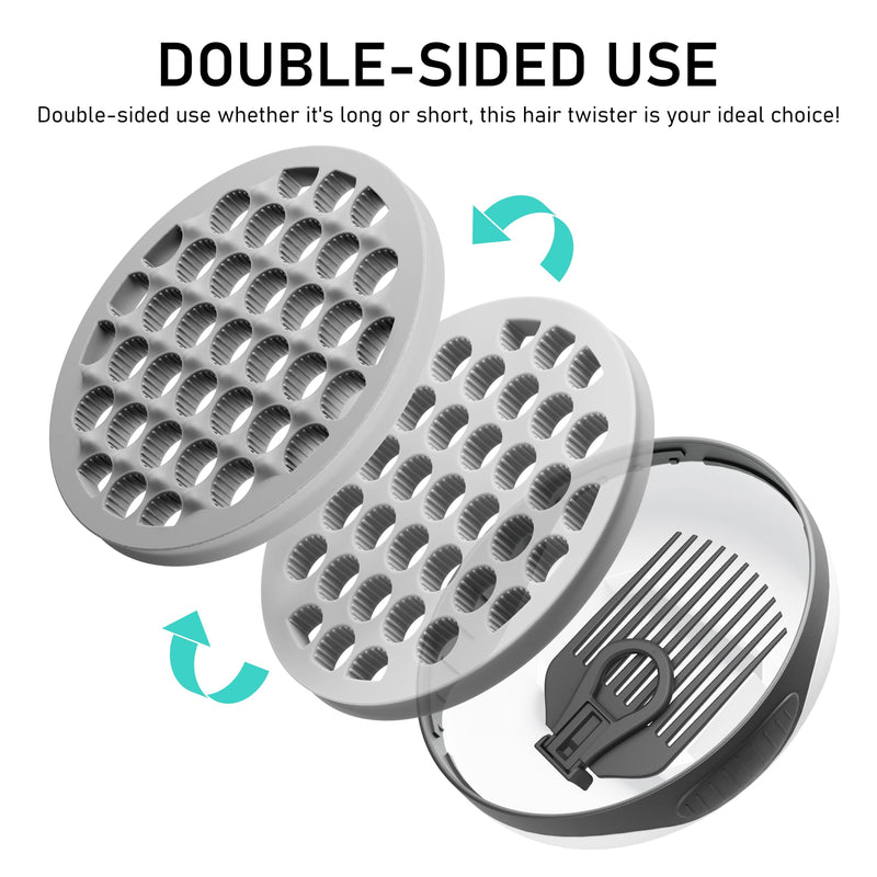 [Australia] - Silicone Twist Hair Brush, Magic Curling Hair Tool for Afro Curls,Vertical Stripe Curl Brushes, Detachable Two-Sided for Men Women Boy Girl Comb, Gray, 1 Piece Grey 