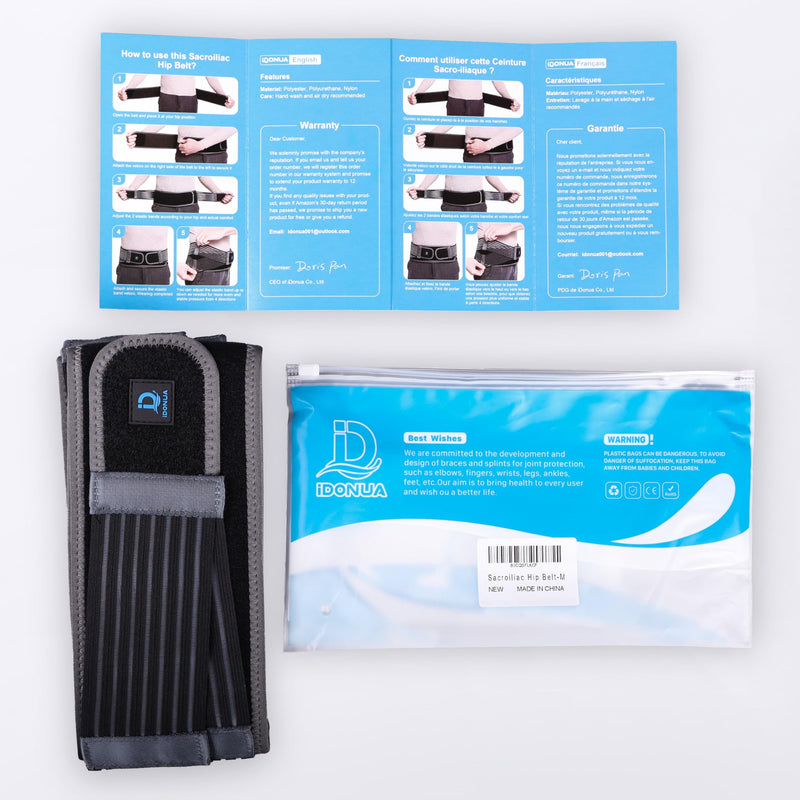 Sacroiliac Hip Belt, Si Joint Belt Support for Women Men, Alleviates Sciatic, Pelvic, Lumbar, Leg and Sacral Nerve Pain, Adjustable Diamond Compression Trochanter Belt Brace-M M