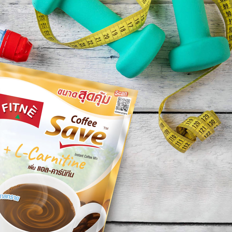 FITNE Instant 3 in 1 Coffee Packets Mix with L-Carnitine for Workout Exercise Vitamin B1 B2 B6 Smooth Blend No Sugar Sucralose Sweetener, 18 Sachets 18 Count (Pack of 1)