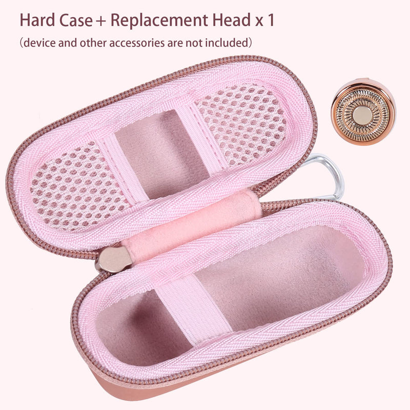 [Australia] - co2CREA Hard Case and Replacement Head Compatible with Finishing Touch Flawless Facial Hair Remover Electric Face Razor for Women (Rose Gold Case + Replacement Head) Rose Gold Case 