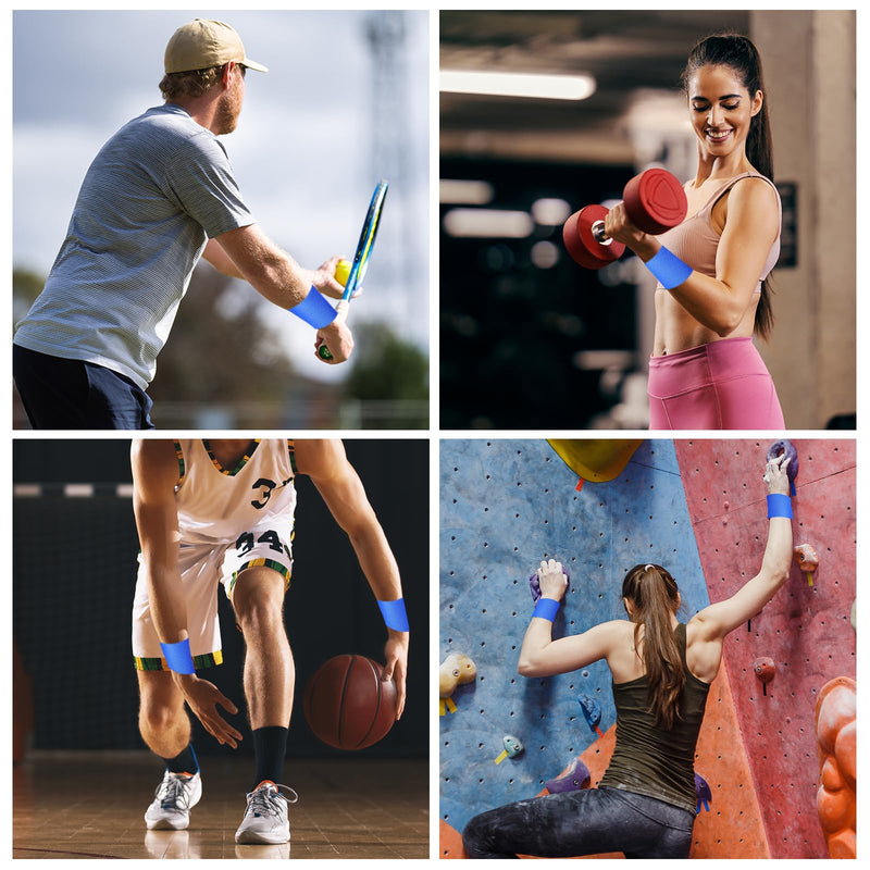 PATIKIL Foam Pre Wrap Athletic Tape 2.75 Inch x 30 Yards, 4 Rolls Non-Adhesive Prewrap Headbands for Hair Soccer Sport Wrists Elbows Knees Ankles, Purple