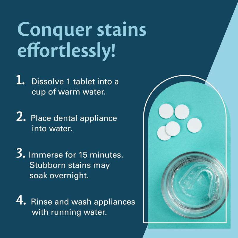 [Australia] - Overnight + Whitening Retainer Cleaner, Remove Stains, Discoloration, and Plaque | 4 Month Supply | Denture Cleanser with Whitening Boost,120 Tablets by M3 Naturals Overnight Whitening (120 Count) 