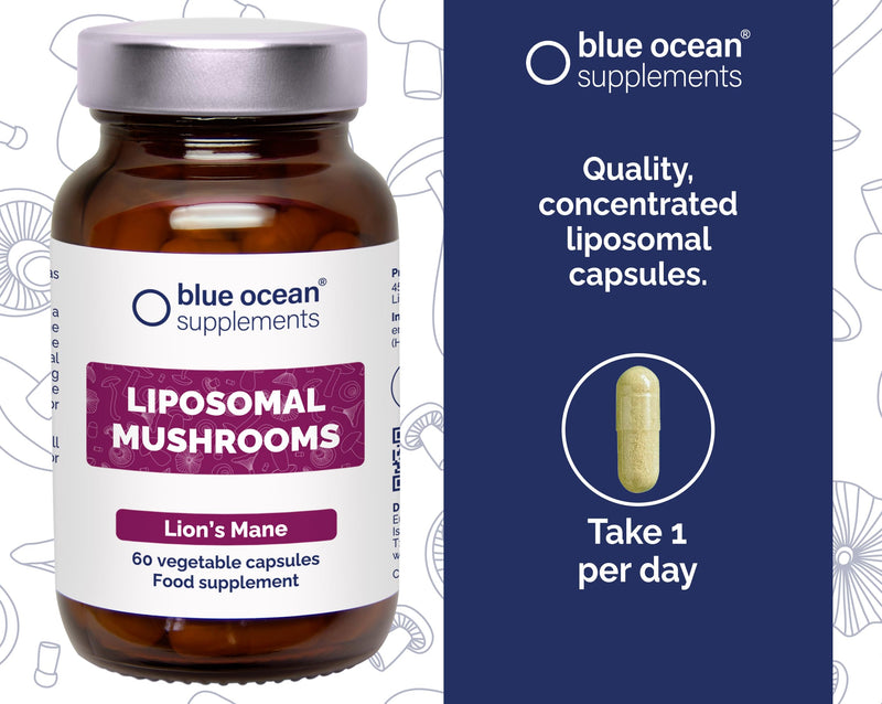 Lion’s Mane – World’s First and Only Powerful Liposomal Mushroom Technology – 60 Capsules – 60 Days’ Supply – Take 1 Per Day – Vegan – Gluten Free