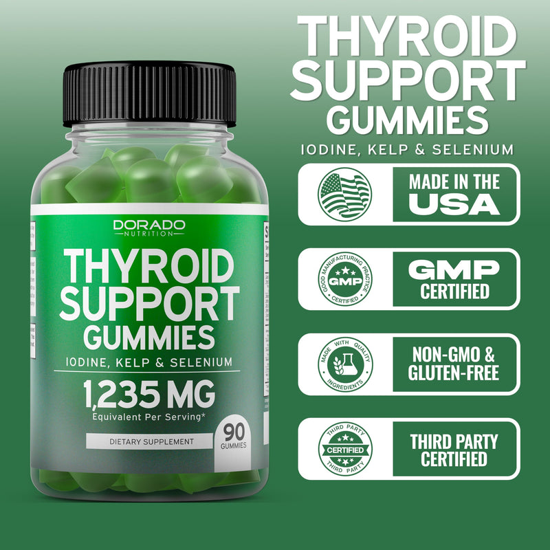[Australia] - Thyroid Support For Women & Men (90 Gummies) Ashwaganda, Iodine, Bladderwrack, Kelp, & Schisandra - Thyroid Support Supplement - Delicious Flavor - Non-GMO, Vegan, Gluten-Free - (90 Thyroid Gummies) 