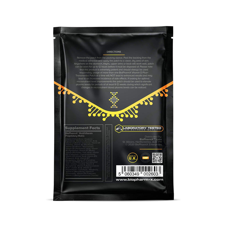 Vitamin D3 4000iu Patch Plus+ 30-Day Supply | High Strength Vitamin D Transdermal Patch for Immune Support & Bone Health | Better Absorption Than Tablets