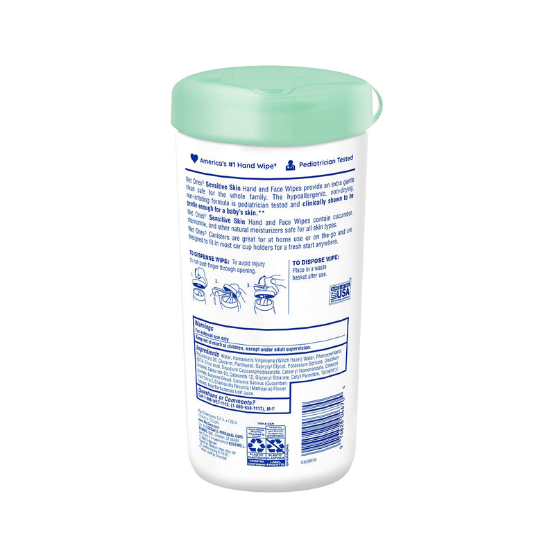 [Australia] - Wet Ones Hand and Face Wipes, Sensitive Skin Wipes | Unscented Wipes, Hand and Face Wipes Sensitive Skin, Wet Ones Sensitive Skin Wipes, 40 ct. Canister Fragrance Free 40 Count (Pack of 1) 