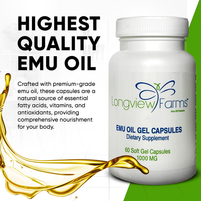 [Australia] - Emu Oil Gel Capsules - Support Your Wellness Journey with Natural Emu Oil Extract- Encapsulated for Easy Consumption and Health Benefits 