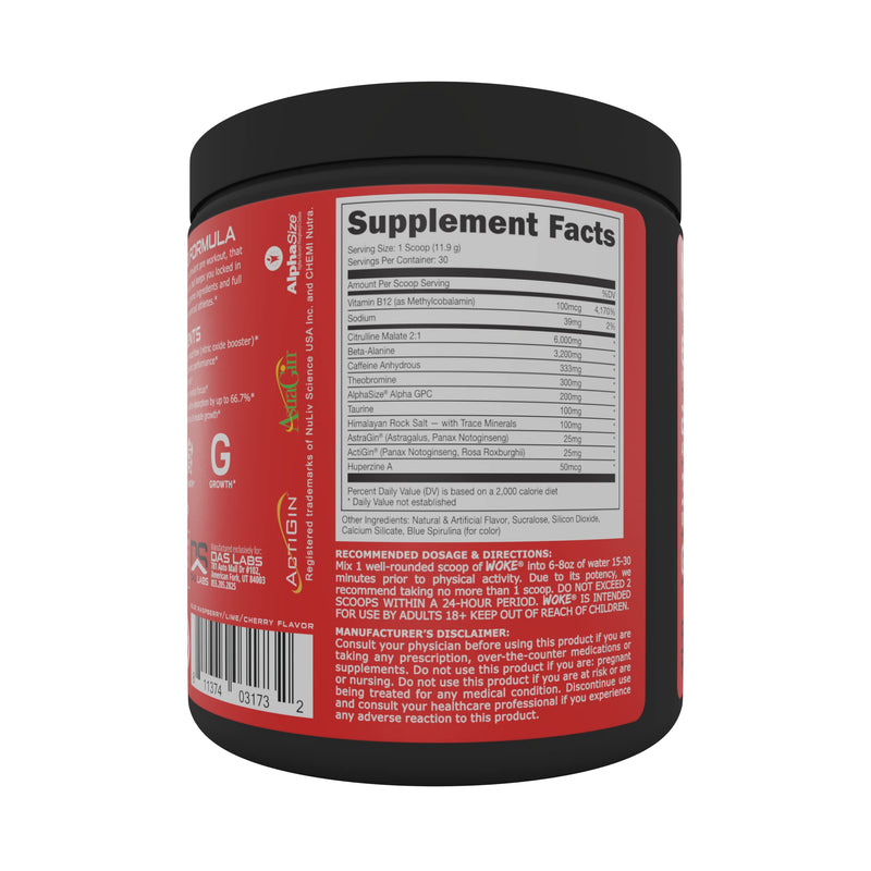 [Australia] - Bucked Up - Woke - HIGH STIM Pre Workout - Best Tasting - Focus Nootropic, Pump, Strength and Growth, 30 Servings (Rocket Pop) Rocket Pop 