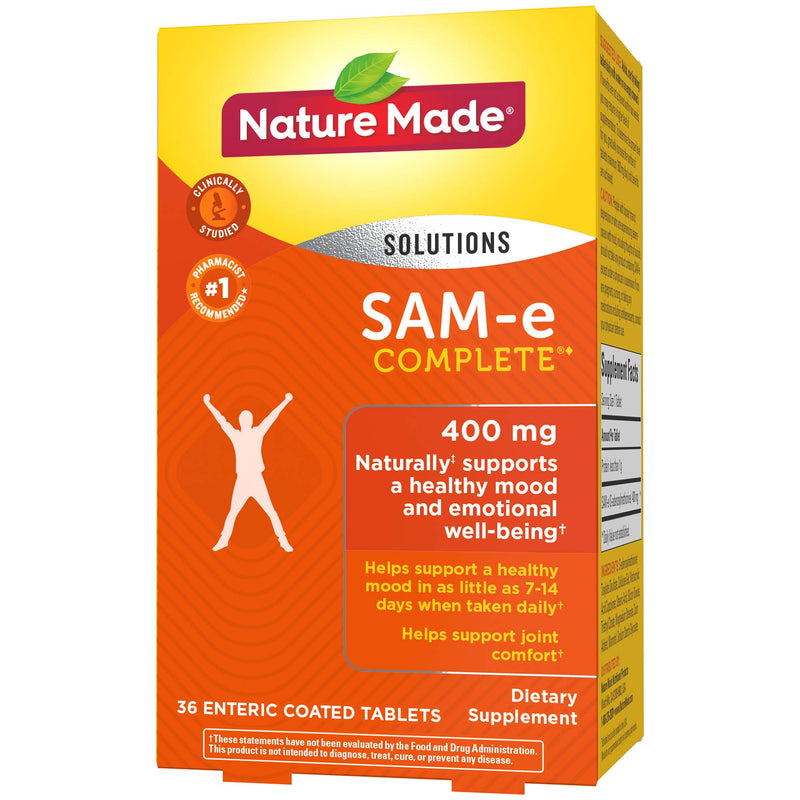 [Australia] - Nature Made SAM-e Complete 400 mg, Dietary Supplement for Mood Support, 36 Tablets, 36 Day Supply 36 Count (Pack of 1) 