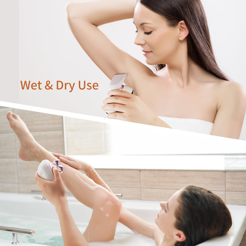 [Australia] - Women's Electric Razors for Women Legs Pubic Facial Hair Removal 2 in 1 Womens Electric Shaver for Women,Bikini Trimmer for Lady,Waterproof (5D) 