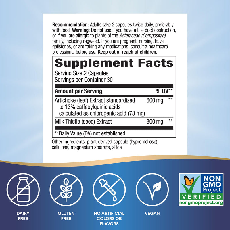 [Australia] - Nature's Way Artichoke Premium Extract, Supports Digestion*, Non-GMO Project Verified, Vegan, Gluten-Free, 60 Capsules (Packaging May Vary) 