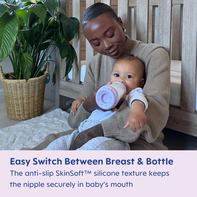 [Australia] - MAM Easy Start Anti-Colic Baby Bottle 9 oz, Medium Flow, Breastfeeding-Like Silicone Nipple Bottle, Reduces Colic, Gas, & Reflux, Easy-to-Clean, BPA-Free, Vented Baby Bottles for Newborns, 2+ Months 2 Count (Pack of 1) Cotton 