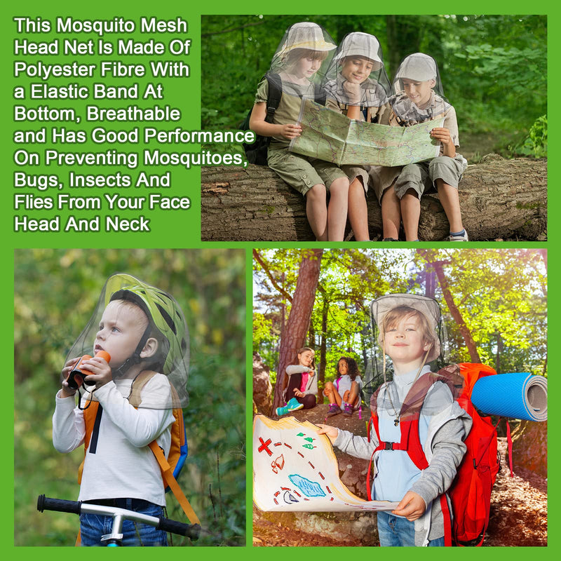[Australia] - Tudomro 8 Pcs Mosquito Head Face Fly Netting Hood Mosquito Net Hat 18 x 18 Inch Bug Net for Head with Carry Bags(Gray) Gray 