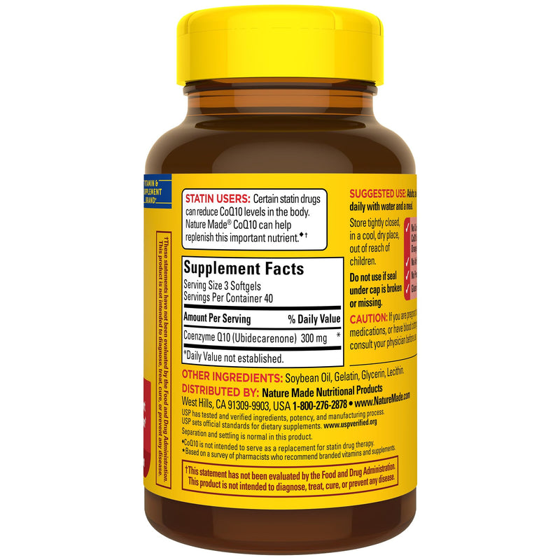 [Australia] - Nature Made CoQ10 300mg per 3 Softgels, Heart Health & Antioxidant Support, 120 Softgels, 40 Day Supply 