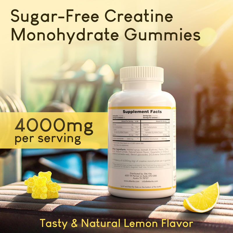 [Australia] - Sugar-Free Creatine Monohydrate Gummies (1g/gummy for Intake Control) Potent Creatine Gummies for Women & Men, Creatine Supplement for Muscle Support, Cellular Energy & Cognitive Function, Gluten-Free Creatine Muscle Growth 