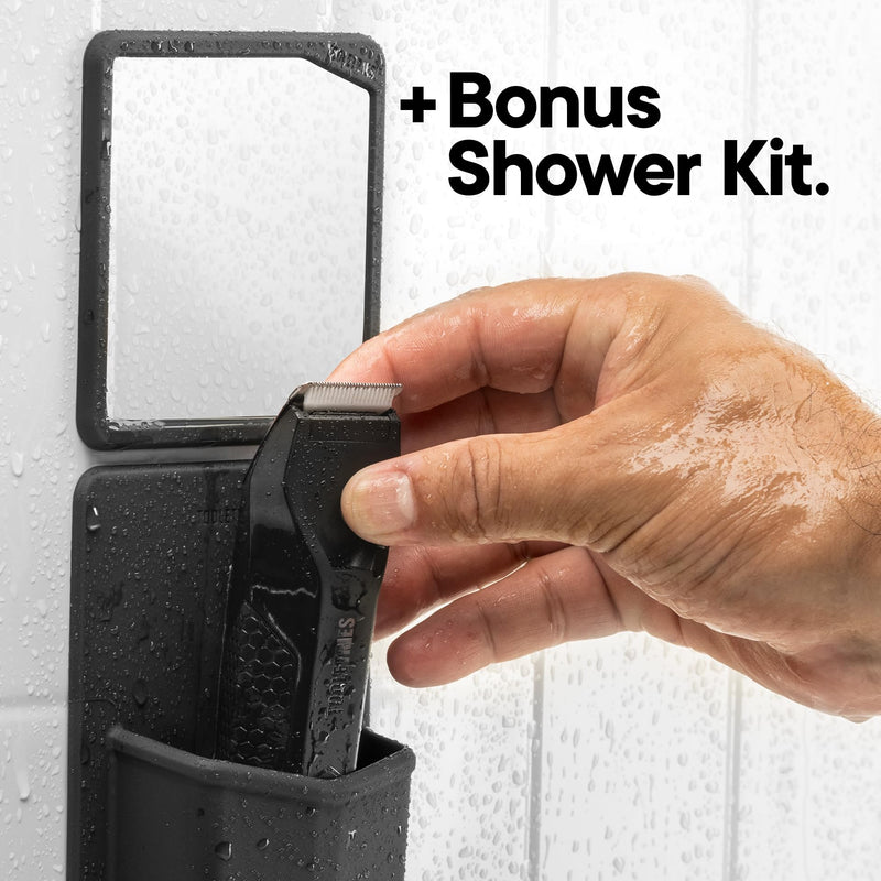 [Australia] - TOOLETRIES The Shearer - Groin & Body Hair Trimmer for Men, Electric Shaver for Pubic Hair, Balls, Groin, Chest, Legs, Waterproof Wet/Dry Clippers, Rechargeable, Bonus Shower Kit 