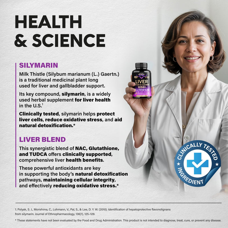 [Australia] - Liver Cleanse Detox & Repair - Milk Thistle | Dandelion | Artichoke | TUDCA | Glutathione & NAC - Effective Liver Health Supplement | 80% Silymarin - Laboratory Tested, Vegan - Made in USA 60 Capsules 60 Count (Pack of 1) 