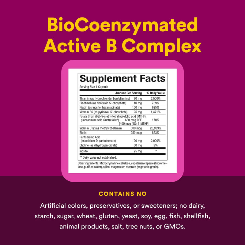 Natural Factors BioCoenzymated Active B Complex, 60 Capsules