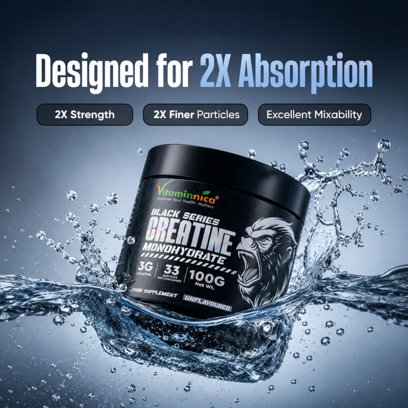 Vitaminnica Creatine Monohydrate Powder- 33 Servings Unflavoured | Strength, Muscle Growth, Performance, Endurance and Energy Recovery