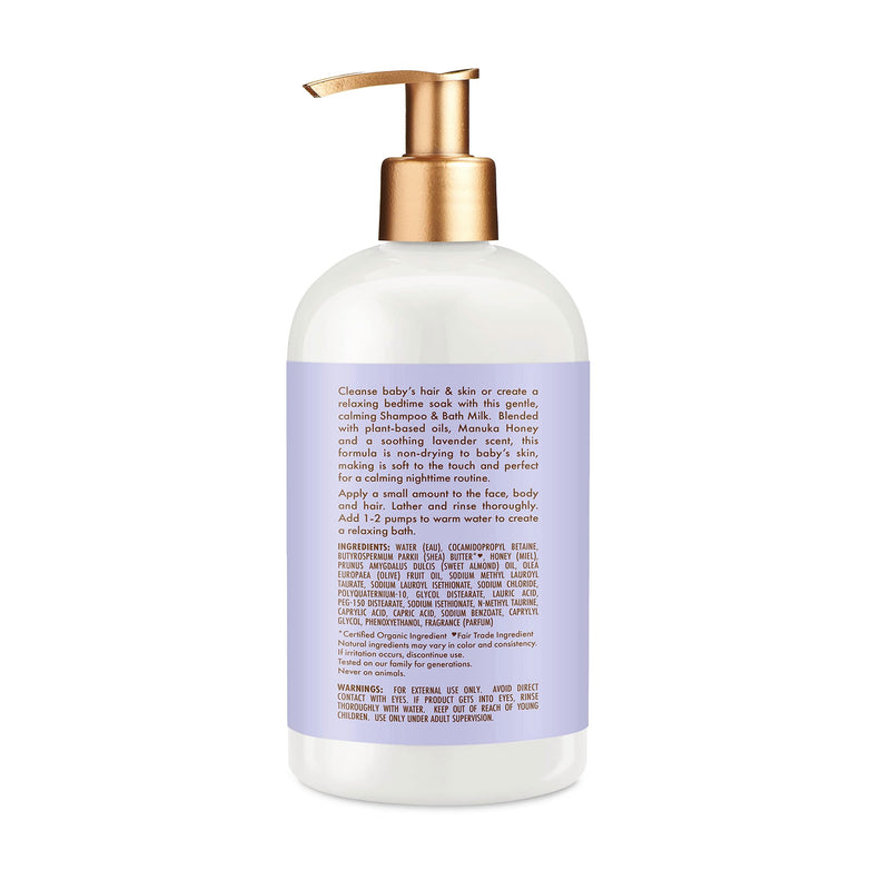[Australia] - SheaMoisture Baby Shampoo & Bath Milk Manuka Honey & Lavender for Delicate Hair and Skin Nighttime Skin and Hair Care Regimen 13 oz 