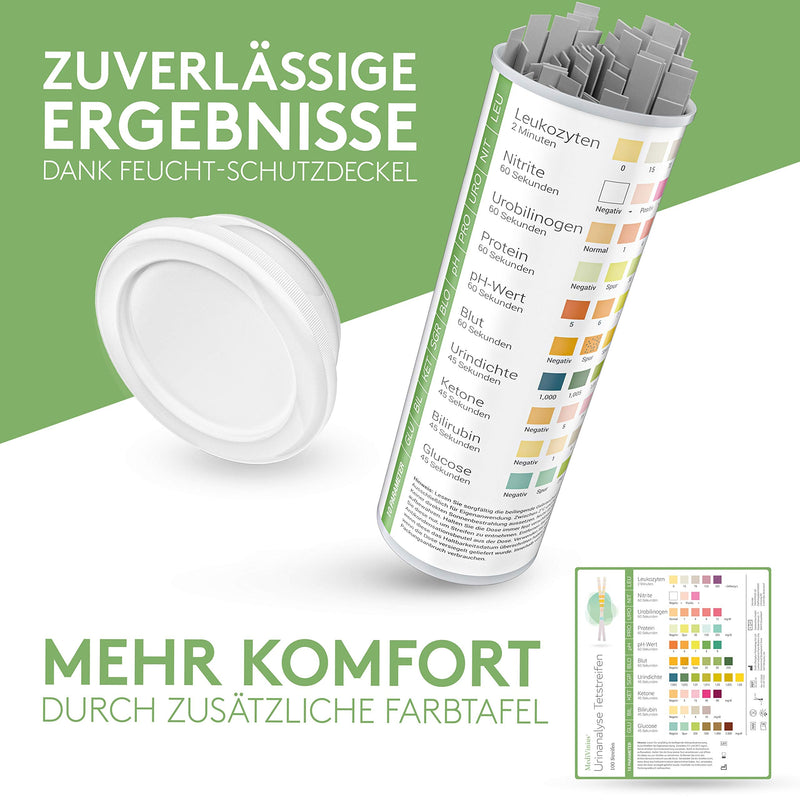 [Australia] - 50x MediVinius® urine analysis test strips | 10 parameters urine test strips for leukocytes, nitrite, urobilinogen, protein, pH, blood, specific gravity, ketone, bilirubin and glucose 