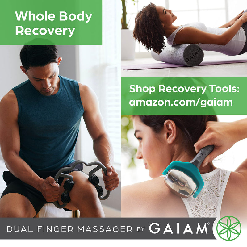 [Australia] - Gaiam Finger Massager Dual-Sided Hand Massage Roller Tool for Circulation, Stress, Arthritis and Hand Pain Relief 